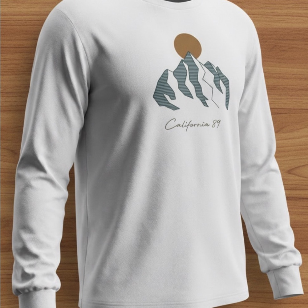 Ascolour White Long Sleeve Graphic T-Shirt